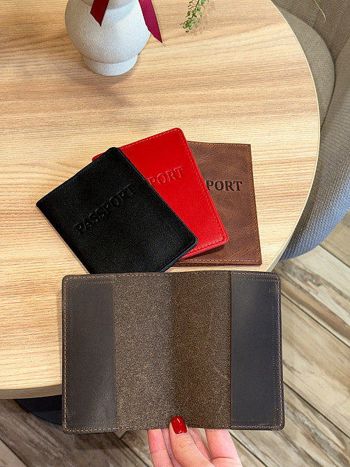 Шкіряна обкладинка для паспорта з написом 1940 Київ - фото 7