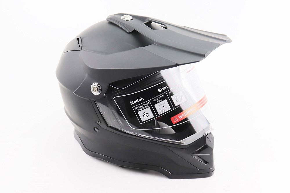 Шолом кросовий/ендуро/АТV зі склом BLD-819-7 S (55-56см), ЧОРНИЙ матовий Киев - изображение 1