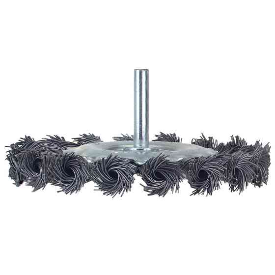 Щітка дротяна дископодібна Ø100мм хвостовик Ø6мм (стала кручена) SIGMA (9023101) Рівне