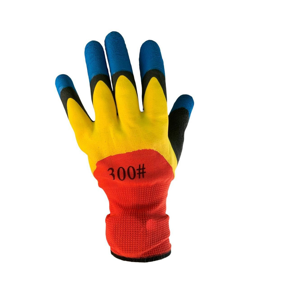 Робочі рукавички з обливом 300 різнокольорові — міцні захисні перчатки для господарських і будівельних робіт Харків - фото 2