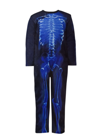 Дитячий комбінезон Синій Скелет на Хелловін S розмір 4-6 роки чорний-синій Київ