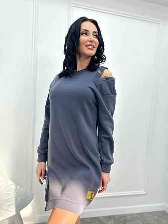 Повседневное теплое платье с булавкой Moana батал Киев