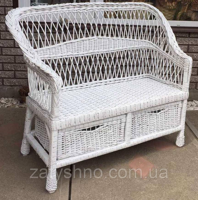 Диван плетеный белый с шухлядой Киев - изображение 5