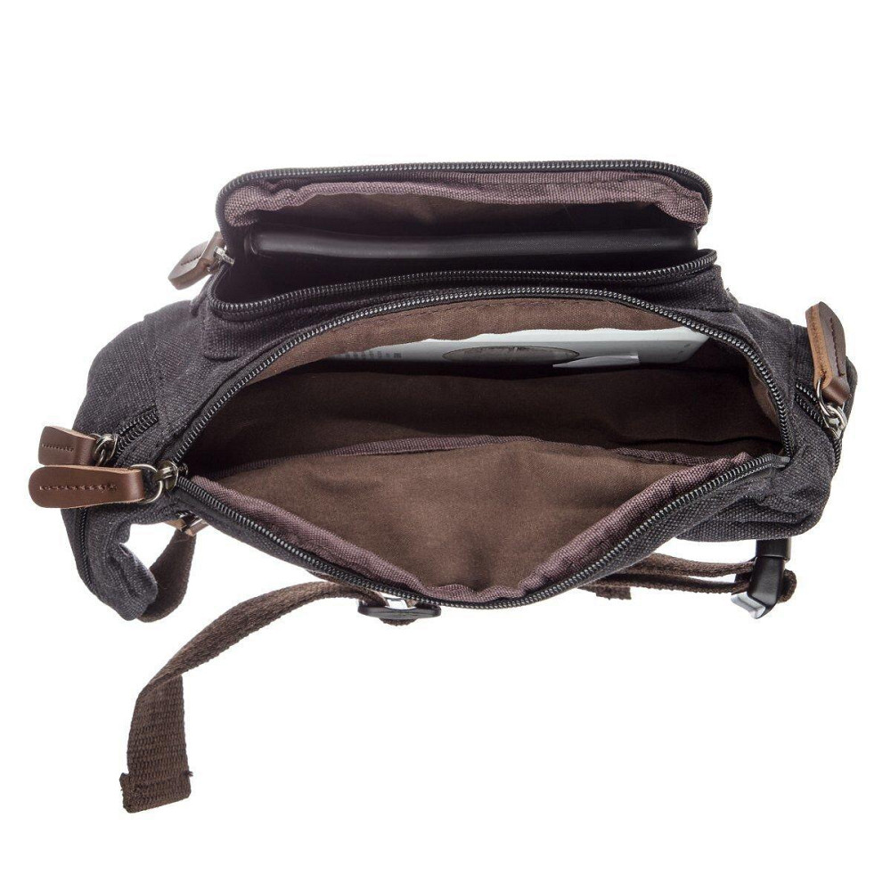 Сумка поясна текстильна Vintage 20085 Чорна Київ - фото 10