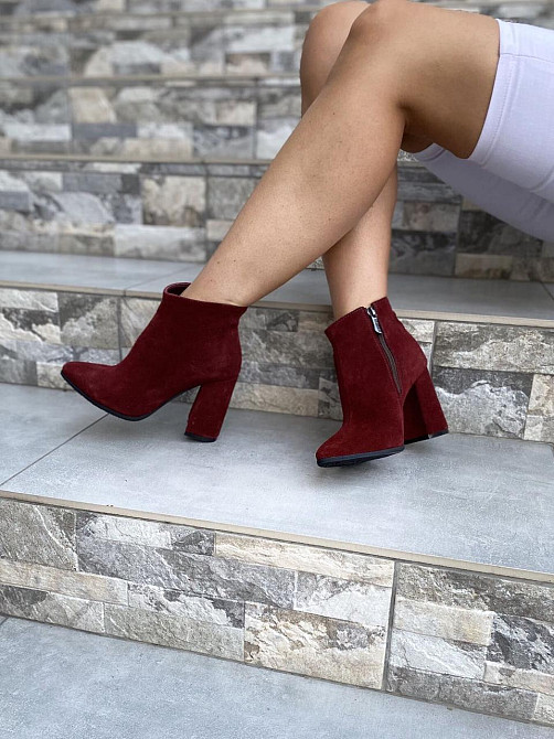 Nivelle Жіночі черевики NIVELLE бордові натуральна замша каблук 9.5см висота 10см 37р. (3023) Коломия - фото 9