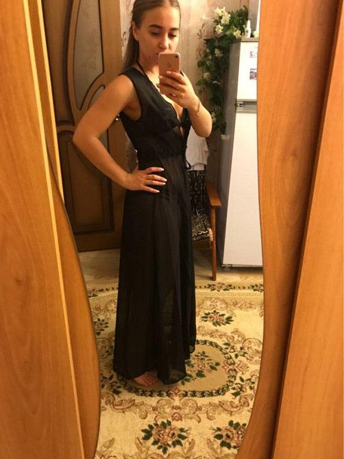 Пляжный длинный халат из шифона 42 черный Киев - изображение 2