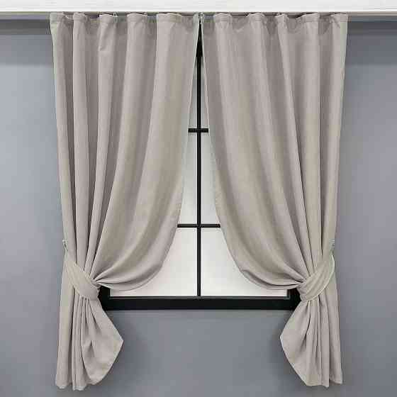 Комплект коротких штор VR-Textil Микровелюр Petek YL № 1803ш Светло-серый 130х170 см 2 шт (35-0385) Киев