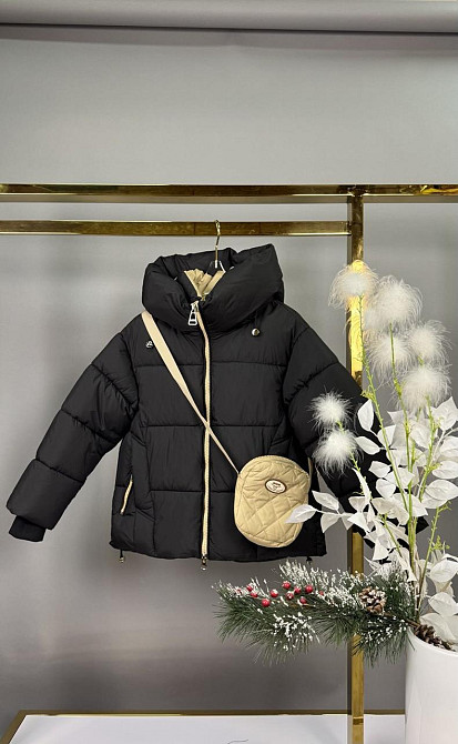 Детская зимняя куртка для девочки с сумкой на 8-9 лет Николаев - изображение 1