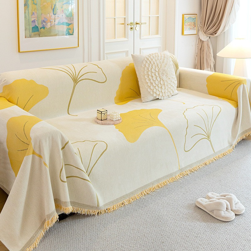 Плед покрывало на диван или кровать,чехол накидка 180х230 см для мягкой мебели см желтый с белым Каменец-Подольский - изображение 2