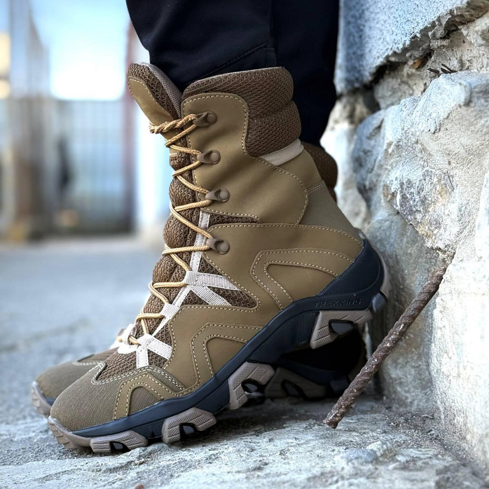 Берцы мужские летние тактические койот с вентиляцией, замшей и нескользящей трековой подошвой Львов - изображение 5