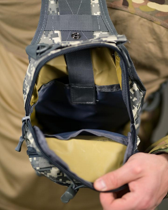 Тактическая нагрудная сумка черная через плечо  пиксель нато  ПП8250 Одесса - изображение 6