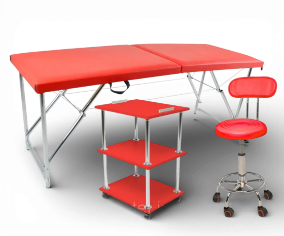 Косметологическая кушетка с тележкой и стулом со спинкой (комплект) Киев