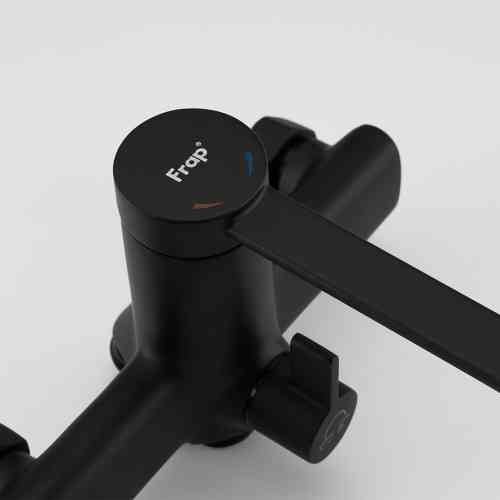 Змішувач для ванни з душовим гарнітуром FRAP F2267-6 чорний Київ