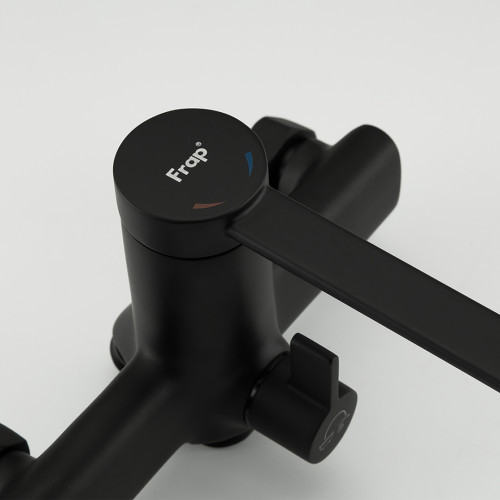 Змішувач для ванни з душовим гарнітуром FRAP F2267-6 чорний Київ - фото 4