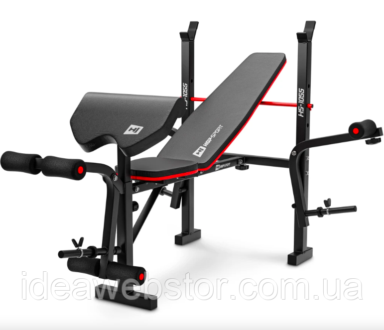 Силовой комплект Elitum Titan 89 кг со скамьей HS 1055 Pro штангой и гантелями Киев - изображение 19
