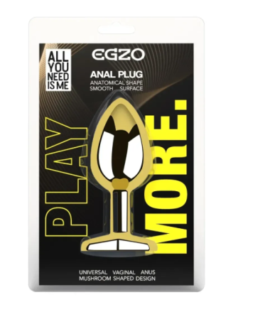 Анальна пробка із кристалом EGZO - Gold Round Plug Rainbow size S Sex Aura Київ