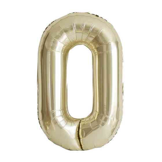 Кулька цифра 0 фольгована 40 дюймів шампань Київ