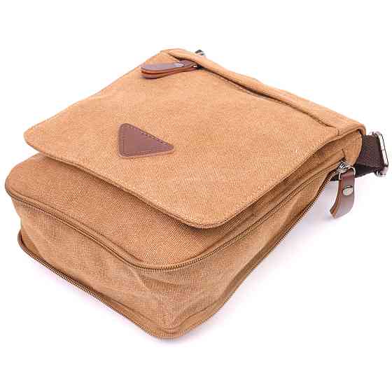 Функціональна чоловіча сумка з текстилю 21268 Vintage Коричнева Київ