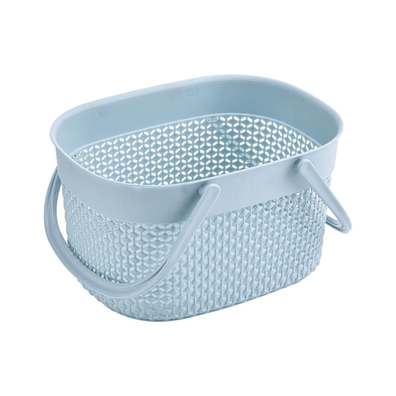 Пластиковий кошик з ручками, 26×15×20см, органайзер для дому, кошик для ванної, блакитний колір Кам'янець-Подільський