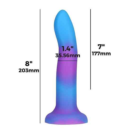 Светящийся в темноте фаллоимитатор ADDICTION Rave 8″ Glow in the Dark Dildo Blue Purple, 20,3 см Sex Aura Киев