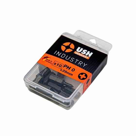 Насадка викруткова USH Industry Phillips PH0 x 25 мм. Уп. 10 шт. Одеса