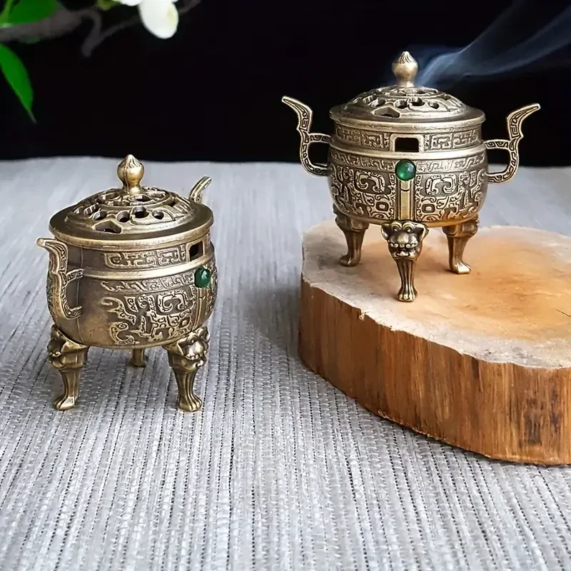 Антикварная трёхногая подставка для благовоний из латуни 6×5.5 см Киев - изображение 6