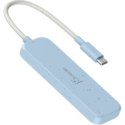 Концентратор J5create USB-C to 4xUSB-A 3.2 10Gbps cyan (JCH341EC-N) Винница - изображение 2
