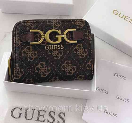 Женский компактный кошелек Guess (6051-1) brown Киев