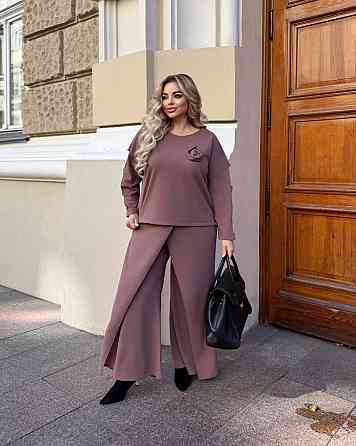 Жіночий батальний костюм двійка креп дайвінг Капучино, 56/58 Одеса