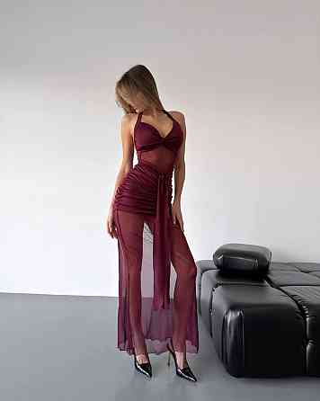 Жіноча стильна елегантна напівпрозора сукня мікродайвінг + сітка Одеса