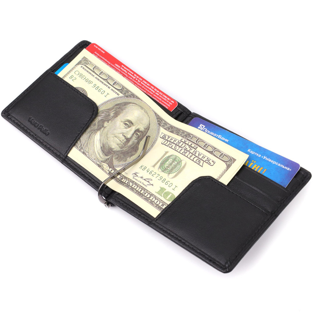 Затискач для грошей з м'якої натуральної шкіри Tony Perotti 20848_1 (5000 nero) Чорний Київ - фото 8