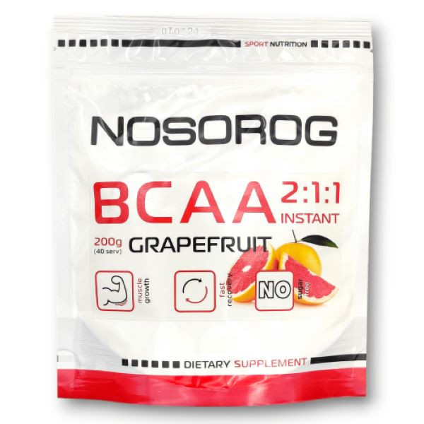 Аминокислоты Nosorog Nutrition BCAA 211 200 г (Грейпфрут) Луцк - изображение 1