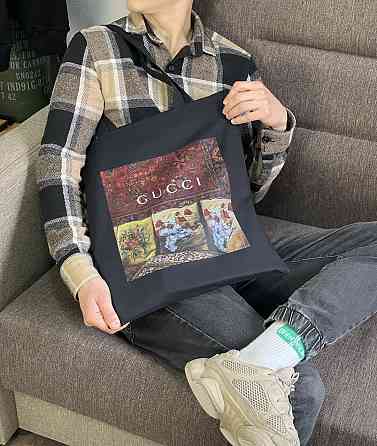 Шопер з дизайнерським принтом «GUCCI стиль» | Сумка екоторба з килимовим арт-дизайном Чернівці