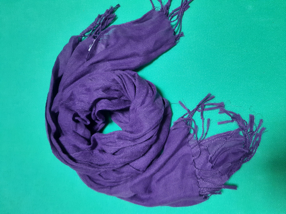 Шарф фиолетового цвета женский - размер шарфа приблизительно 170*65см, 100% полиэстер Киев - изображение 2