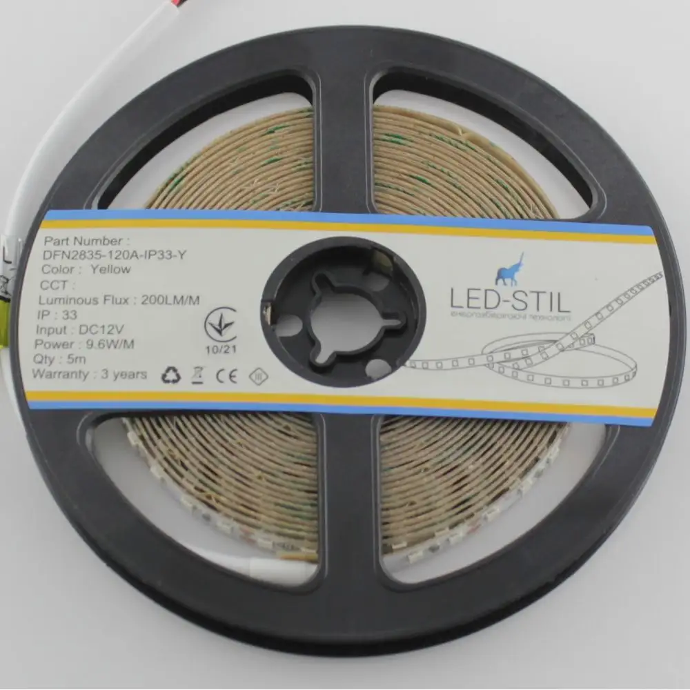 LED-STIL LED стрічка LED-STIL 2835 120 ШТ., DC 12V, 9,6 W, IP33, жовтий колір свічення Киев - изображение 5