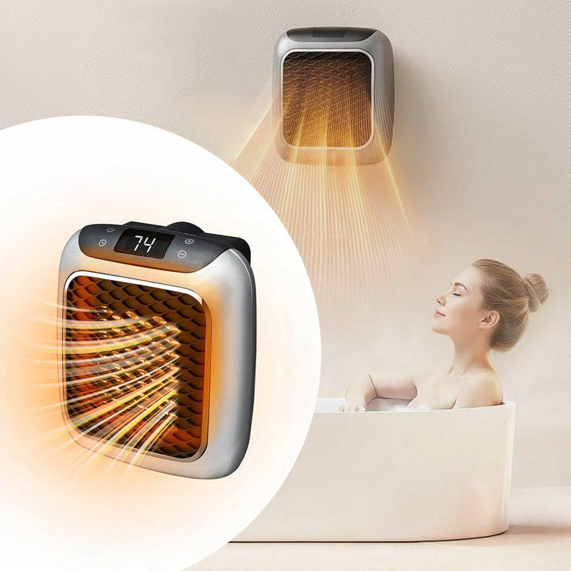 Портативний обігрівач Handy Heater Turbo 800 Вт, керамічний тепловентилятор у розетку, термостат, таймер, дисплей, до 20 м² Київ - фото 18