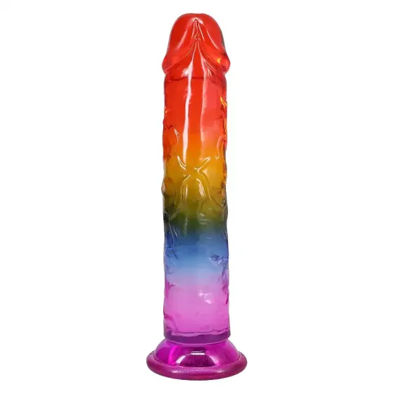 Дилдо Doc Johnson Crystal Jellies - 8.5 Inch Сlassic Dong - Rainbow Львів
