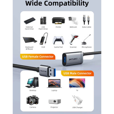 Дата кабель USB 3.0 AM/AF 20.0m active Cabletime (CA915194) Вінниця - фото 3