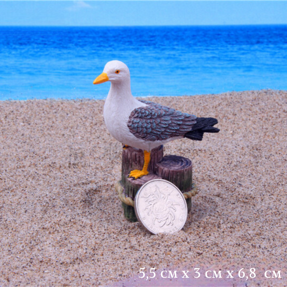 Декоративна фігурка Чайка для флорариуму, міні-саду, мікроландшафту, кашпо, рокарію, діорам Одеса - фото 3