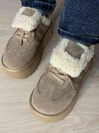 Ботинки женские Hengji 009-3 угги замшевые на меху бежевые, 36, 23 см Киев