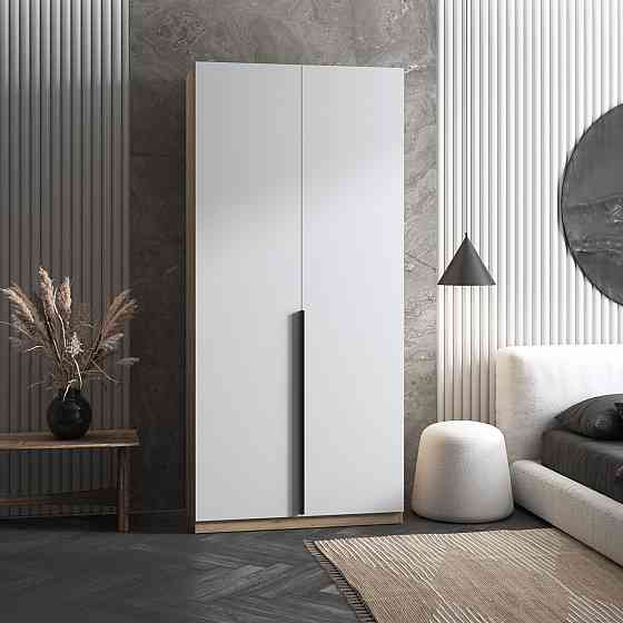 Шафа для одягу VAYS M-26 Дуб Сонома-Білий фасад, з полицями, ЛДСП, 100×50×220 см - для спальні, вітальні, передпокою Львів