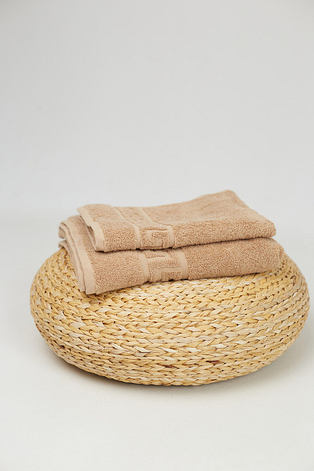 Комплект махровых полотенец Ideal Textile Versace 50х90см + 70х140 см (56860415) Бежевий Черновцы - изображение 4