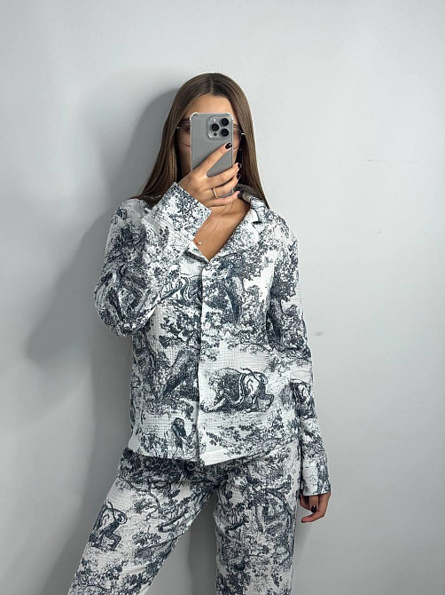 Женский комплект из натуральной ткани Диор черный, Молочный, XS-S Харьков - изображение 1