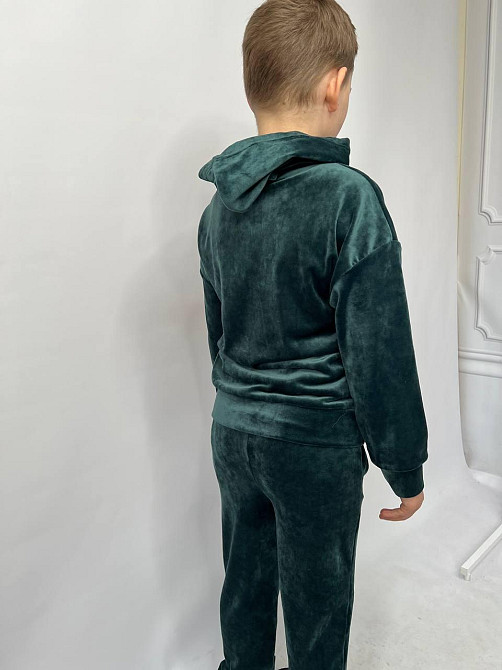 Дитячий велюровий костюм Кенгуру 110-116 Смарагдовий Харків - фото 4