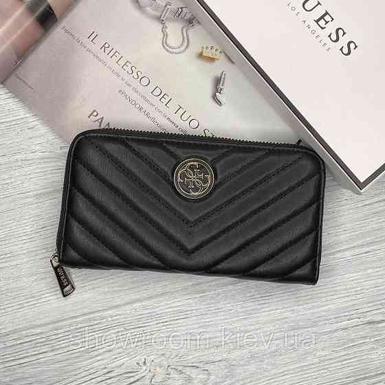 Женский кошелек на молнии Guess (7582) черный Киев