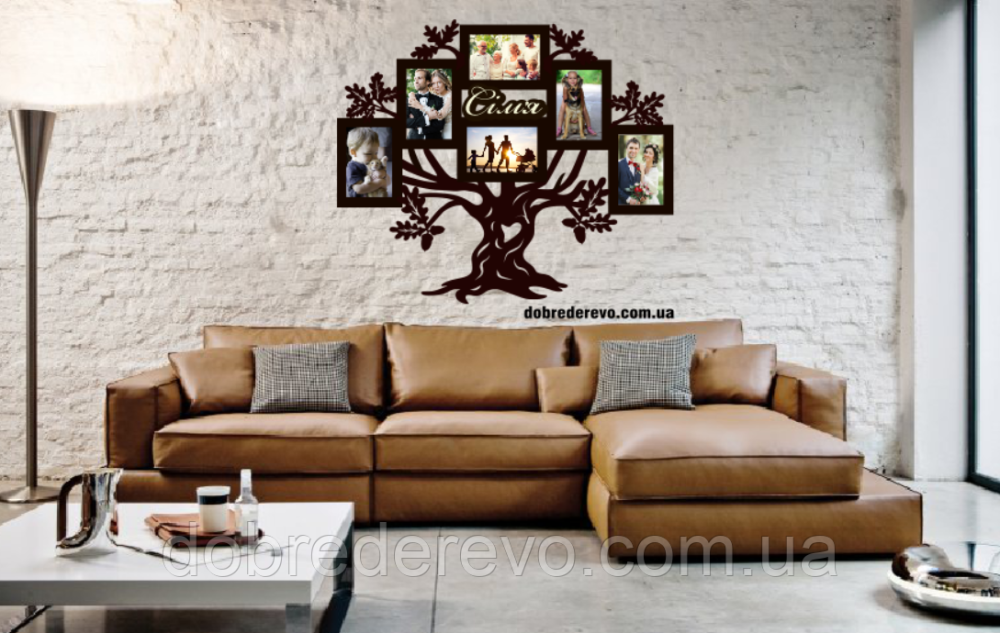 Родовое дерево на 6 фотографий / Родине дерево/ фоторамка / Родовое дерево/ композиция / коллаж / подарок Вижница - изображение 3