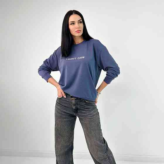 Женский свитшот из двунитки I don`t care батал Киев