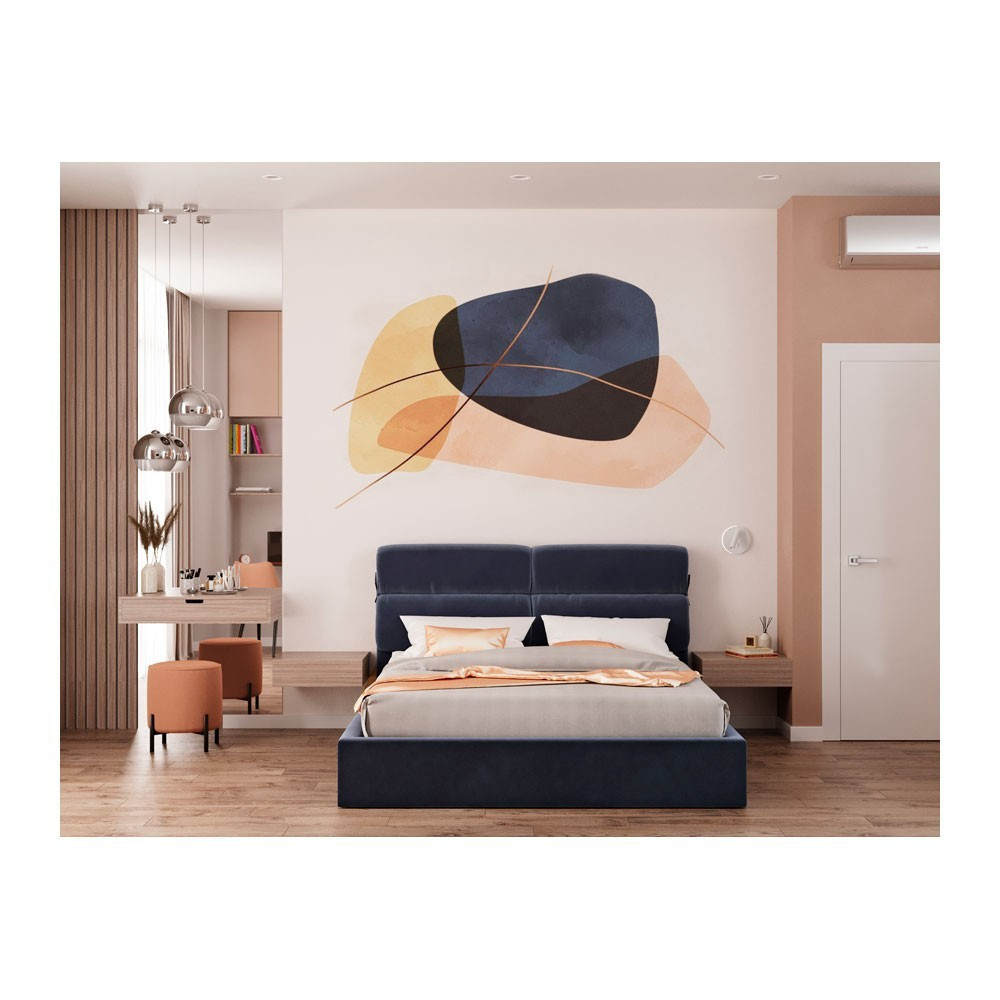 Ліжко EdinburghDesign Roma 08 Comfort з нішею для білизни 140x190 синій Київ - фото 2