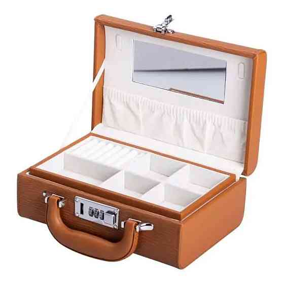 Двоярусна шкатулка для прикрас з еко-шкіри з замком Київ