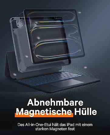 Захисний чохол-клавіатура для iPad Air 13 Inch M2 / iPad Air 2024 / iPad Pro 12,9 дюймів (6-го, 5-го, 4-го, 3-го покоління) Дніпро